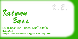 kalman bass business card